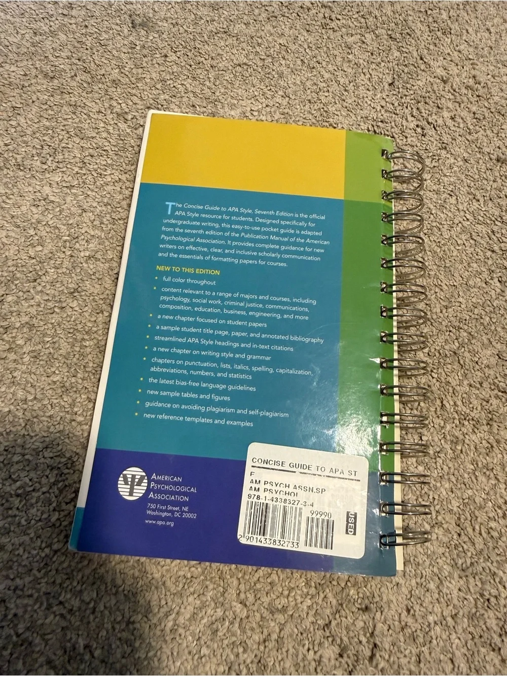 Concise Guide to APA Style Spiral Notebook - APA 7 academic grad school